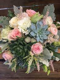 Spring apple blossom and garden rose bouquet by studio fleurette. Succulent Bridal Bouquet Bridal Bouquet Flowers Flower Bouquet Wedding Wedding Bouquets
