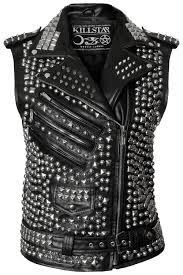 Overload Ii Leather Vest Vegan Studded Leather Vest Studded Leather Jacket Leather Jackets Women