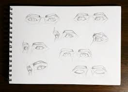 Eye Practice Different Angles Sketchbook Drawing If you find any trouble to outline the shapes of eyes, you could try to trace the eyes from any photos with tracing paper.