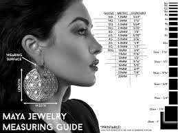 most popular body jewelry gauge chart actual size earring