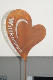 Welcome Heart Edelrostdeko Garden Plug Rusty Gift For Friends Customise Your Entrance Area Rust Shabby Heart Metal Art Projects Metal Garden Art Metal Artwork