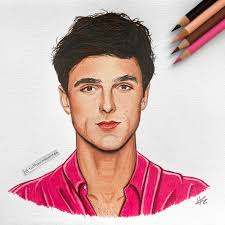 jacobelordi ✏️ Drawing fellow Aussie Jacob was partly due to watching him  in the movie Saltburn this week and enjoying it. I've watched Jacob in one  of my fave tv shows Euphoria