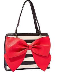 Black And White Striped Purse With Red Bow Pin By Scottkehl On Paris Clothes That I Need In 2020 Bow Purse Betsey Johnson Bags Purses