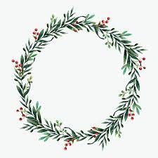 Download Premium Vector Of Round Christmas Wreath Vector Watercolor Style Christmas Wreath Clipart Wreath Drawing Christmas Watercolor