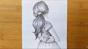 New year drawing with oil pastel.step by step (easy draw). How To Draw A Girl With Pencil Sketch Step By Step Youtube