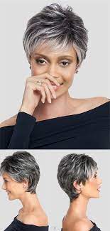 Salt And Pepper Short Layered Synthetic Capless Black Women Wigs Short Thin Hair Best Human Hair Wigs Short Grey Hair