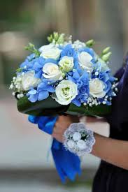 Beautiful Blue And White Fresh Flowers Wedding Bouquet Bridal Bouquet Blue Fresh Wedding Flowers Wedding Bouquets