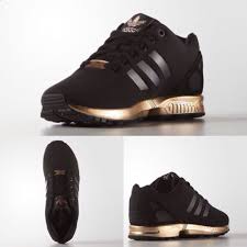 Black Adidas Shoes With Gold Adidas Women Shoes Womens Adidas Zx Flux Core Black Copper Rose Gold Bronze S78977 Limited Edition Adidas Runni Adidas Shoes Women Women Shoes Adidas Women