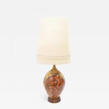 Mid century orange pendant light complete early 50's union made nice. Mid Century Modern Ceramic Table Lamp In Orange And Brown
