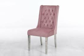 The classy chrome knocker detail gives these chairs a distinctive look which adds a touch of elegance. Regal Quilted Pink Velvet Chrome Leg Knocker Dining Chair