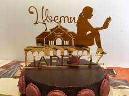 584 results for book cake topper. Happy Birthday Cake Topper Personalized Name Age Topper Graduation Cake Silhouette Girl Reading Book Stanford University College High School