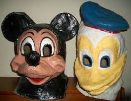 Handmade Folk Art Parade Head Masks Mickey Mouse And Donald Duck Vintage Collection And C Jim Linderman Dulltooldimbulb Blogspot Folk Art Mickey Mouse Mickey
