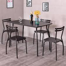 This is a quick and easy way to furnish your dining room. Costway 5 Piece Dining Set Table And 4 Chairs Home Kitchen Room Breakfast Furniture Walmart Com Walmart Com