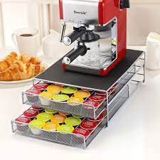 Coffee machine and capsule storage. 2 Tier Coffee Machine Stand 72 Capsule Holder Drawer For Nespresso Dolce Gusto Capsules Amazon De Home Kitchen