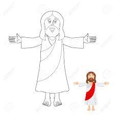 jesus livre de coloriage dessin pour les enfants christ personnes bibliques lineaires fils dieu des chretiens et catholiques clip art libres droits vecteurs illustration image 54868000 voiture police simple