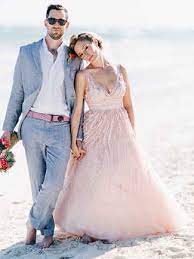 28 Gorgeous Blush And Light Pink Wedding Dresses Beach Wedding Groom Attire Pink Wedding Dresses Groom Wedding Attire