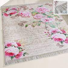 1 stück unser normalpreis 37,90 eur ihr preis 28,43 eur sie sparen 25%. Waschbarer Teppichlaufer Rosa Blumen Landhaus 2130 80x300