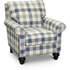 Blue And Taupe Plaid Nautical Accent Chair Blake Rc Willey Furniture Store Accent Chairs Blue Family Rooms Stylish Accent Chairs