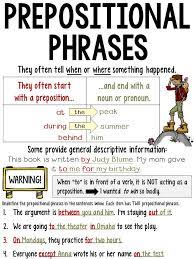 Welcome to the grammar practice quiz on prepositions! 4th Grade Language Anchor Charts 35 Charts 2 Sizes Of Each Chart Prepositional Phrases Prepositions Anchor Chart Anchor Charts