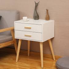 The table body is made of mdf material, with high gloss on the surface, easy to clean, no need to worry about stains. Hironpal Bedside Table Units Cabinets White Nightstand Storage With 2 Drawers Side End Table Mdf Oak Legs Bedroom Living Room Energy Class A Buy Online In Faroe Islands At Faroe Desertcart Com Productid
