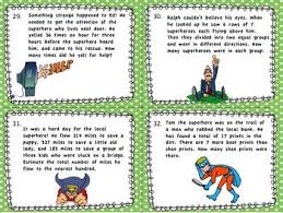 4th Grade Super Hero Math Word Problem Task Cards Word Problems Math Words Word Problems Task Cards