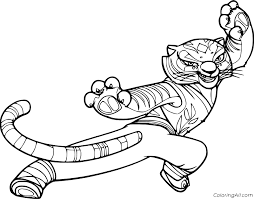Print and download your favorite coloring pages to color for hours! Kung Fu Panda Tigress Prepared To Fight Coloring Page Coloringall