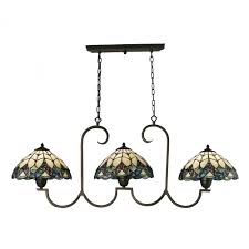 3 Light Billiard In Tiffany Bronze Rak7 43rd Street Lighting Inc