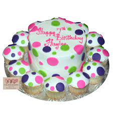 Shop for icing decorations, cake pans, cupcake stands, and other birthday . 2041 Birthday Cake With Cupcakes And Polk A Dots Abc Cake Shop Bakery