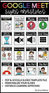 Virtual Meeting Signs Slides Google Meet Signs Zoom Signs Teams Signs Teaching First Grade Classroom Essential Emotions Preschool