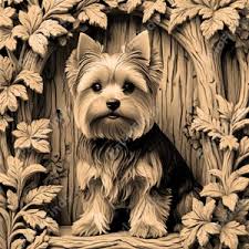 Wood Carved Yorkie