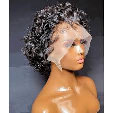 Amazon.com : Choshim Hair Bob Short Curly Lace Front Wig Pixie Cut with  Baby Hair Remy Human Hair Water Wave Bob Lace Wig Pre Plucked for Black  Women 8-14" Natural Color 150%