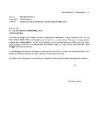 Sebuah surat penawaran barang dibuat dalam bentuk surat formal yang di dalamnya tertera dengan jelas penjelasan mengenai barang atau jasa yang sedang ditawarkan beserta rincian harganya. Surat Penawaran Taman Depan