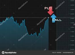 Chart With Put And Call Color Arrows Binary Option 3d