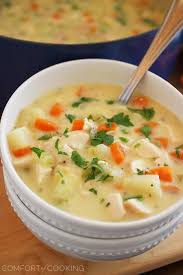 Cheesy Chicken And Potato Chowder Recipe Vegetable Soup Recipes Chowder Recipes Soup Recipes
