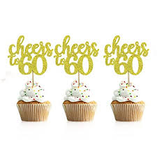 Can choke or suffocate on uninflated or broken balloons. 36 Pcs Cheers To 60 Cupcake Toppers Gold Glitter 60th Birthday Cupcake Picks Anniversary Party Decors Amazon Com Grocery Gourmet Food