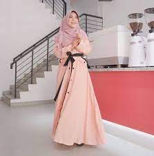 Koleksi Baju Gamis Tanah Abang Kekinian Kancing Depan Ikat Pinggang Peach Informasi Tips Dan Foto A Model Pakaian Hijab Model Baju Wanita Model Pakaian Muslim