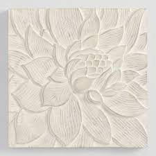 Whitewashed Carved Lotus Wall Art By World Market Carved Wall Art Lotus Art Carved Wood Wall Art