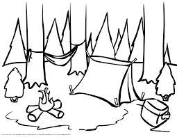 Camping In The Woods Coloring Page Coloring Page Kids Journal Camping Coloring Pages Coloring Pages For Kids Preschool Coloring Pages