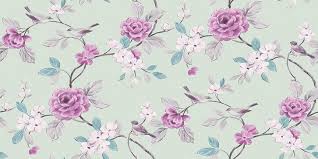 Lara Mint 414500 Arthouse Wallpapers A Pretty Delicate Floral Trail With Soft Amethyst Flowers And Bird Vintage Bird Wallpaper Mint Wallpaper Wallpaper