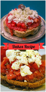 Dakos Recipe Learn How To Make This Traditional Cretan Bruschetta Here Http Www Mygreekfoodrecipes Com Dakos Rec Greek Recipes Recipes Traditional Food