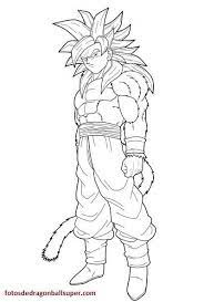 Mire Faciles Dibujos De Goku Super Sayayin 4 Para Colorear Paperblog Dibujo De Goku Dibujos Dragones