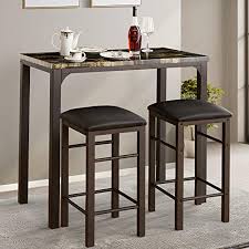 Shop a huge selection of discount games room furniture. Vecelo 3 Pieces High Pub Table Set With 2 Bar Stools Black Pricepulse