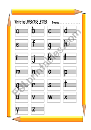 *this activity works well on classroom interactive whiteboards. Write The Lowercase And Uppercase Letters Esl Worksheet By Annyj