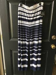 Check spelling or type a new query. New Chico S Knit Kit Navy Blue Ink White Stripe Palazzo Pants 3 Xl 16 18 Nwt 4 451006174941 Ebay