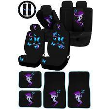 Uaa Fairy Butterfly Magical Purple Blue Universal Seatcover Carpet Mat Combo Set Car Seat Cover Sets Carpet Mat Seat Covers