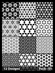 12 Black And White Seamless Star Pattern Vector Pack 01 Star Patterns Vector Vector Free