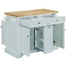 Tresanti 42 In W Summerville Rubberwood Kitchen Cart With Towel Bar In White Kc7005 T401 42 The Home Depot Custom Kitchen Island Kitchen Island Cabinets Portable Kitchen Island