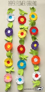Paper Flower Garland Spring Paper Craft For Kids Paper Flower Garlands Spring Flower Crafts Paper Flowers