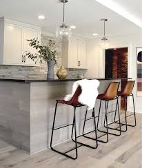 4.3 out of 5 stars. Gray Oak Kitchen Island With Leather Counter Stools Transitional Kitchen