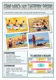 Same Beach But Different People Speaking Task Worksheet Free Esl Printable Worksheets Made By Teachers Speaking Activities Esl Activities Activities